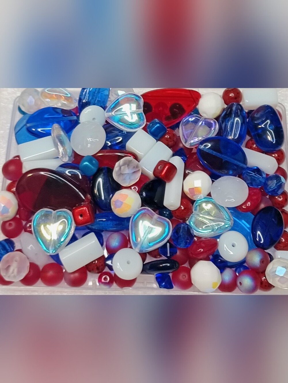 Czech glass loose beads Patriot mix 200pcs